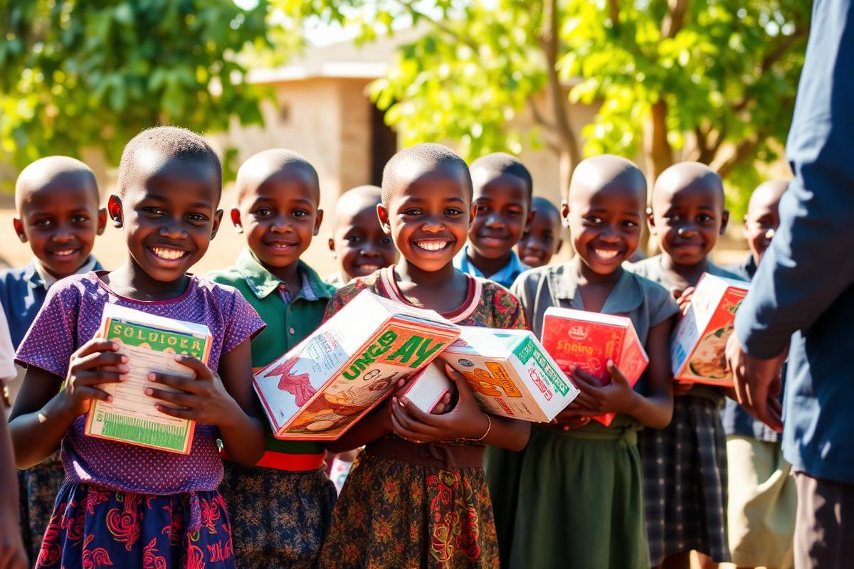 Distribution de kits scolaires aux enfants